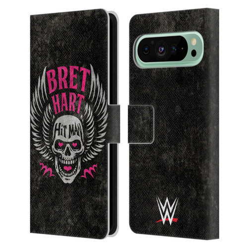 WWE Bret Hart Hitman Skull Leather Book Wallet Case Cover For Google Pixel 9 Pro XL