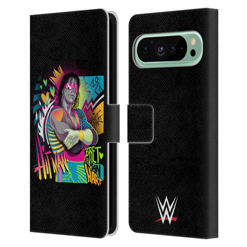 WWE Bret Hart Neon Art Leather Book Wallet Case Cover For Google Pixel 9 Pro XL