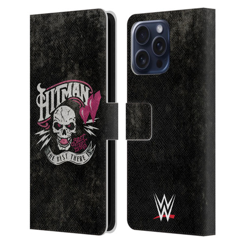 WWE Bret Hart Hitman Logo Leather Book Wallet Case Cover For Apple iPhone 16 Pro Max