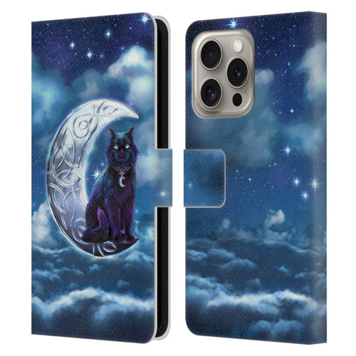 Brigid Ashwood Celtic Wisdom 2 Black Cat Leather Book Wallet Case Cover For Apple iPhone 16 Pro