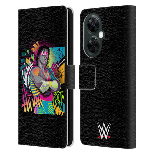 WWE Bret Hart Neon Art Leather Book Wallet Case Cover For OnePlus Nord CE 3 Lite 5G