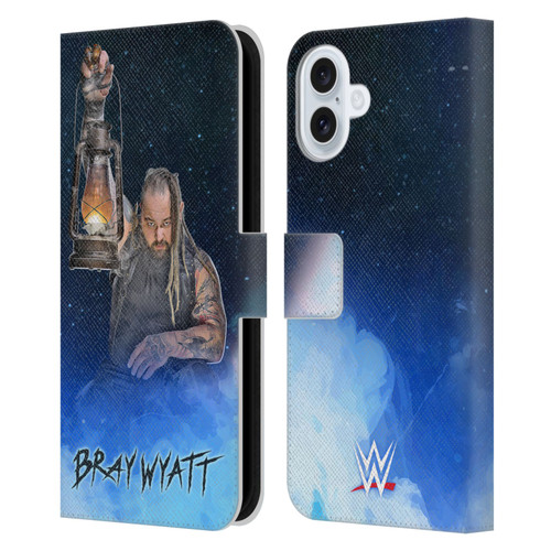 WWE Bray Wyatt Portrait Leather Book Wallet Case Cover For Apple iPhone 16 Plus