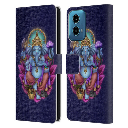 Brigid Ashwood Sacred Symbols Ganesha Leather Book Wallet Case Cover For Motorola Moto G34 5G