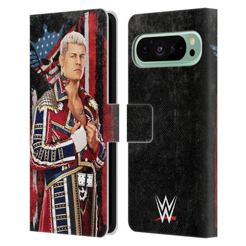 WWE Cody Rhodes Superstar Flag Leather Book Wallet Case Cover For Google Pixel 9 Pro XL