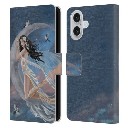 Nene Thomas Art Moon Lullaby Leather Book Wallet Case Cover For Apple iPhone 16