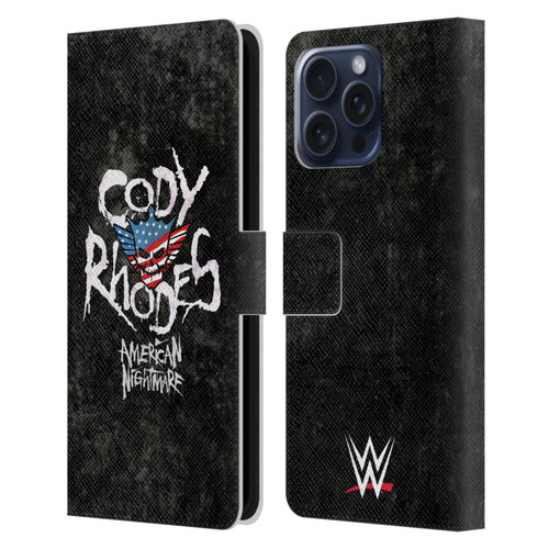 WWE Cody Rhodes Distressed Name Leather Book Wallet Case Cover For Apple iPhone 16 Pro Max