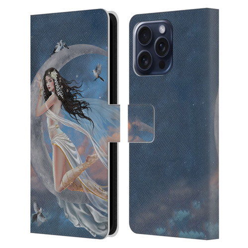 Nene Thomas Art Moon Lullaby Leather Book Wallet Case Cover For Apple iPhone 16 Pro Max