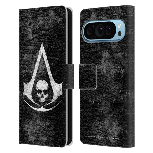 Assassin's Creed Black Flag Logos Grunge Leather Book Wallet Case Cover For Google Pixel 9 / Pixel 9 Pro