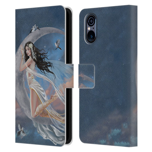 Nene Thomas Art Moon Lullaby Leather Book Wallet Case Cover For Sony Xperia 5 V 5G