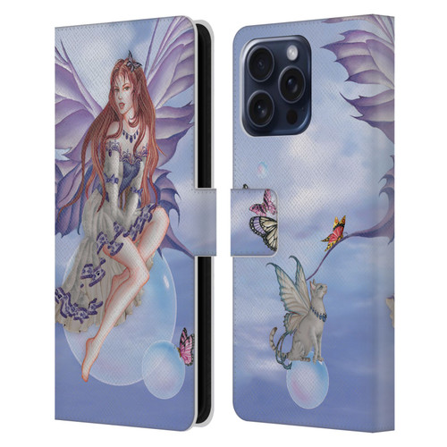 Nene Thomas Bubbles Purple Lace Fairy On Cat Leather Book Wallet Case Cover For Apple iPhone 16 Pro Max