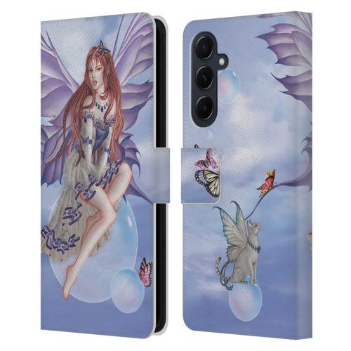 Nene Thomas Bubbles Purple Lace Fairy On Cat Leather Book Wallet Case Cover For Samsung Galaxy A55 5G