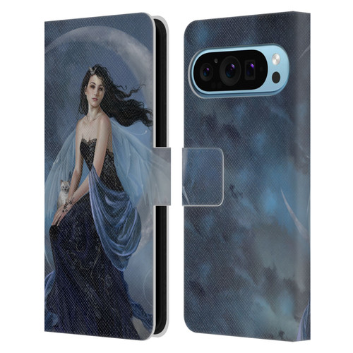 Nene Thomas Crescents Moon Indigo Fairy Leather Book Wallet Case Cover For Google Pixel 9 / Pixel 9 Pro