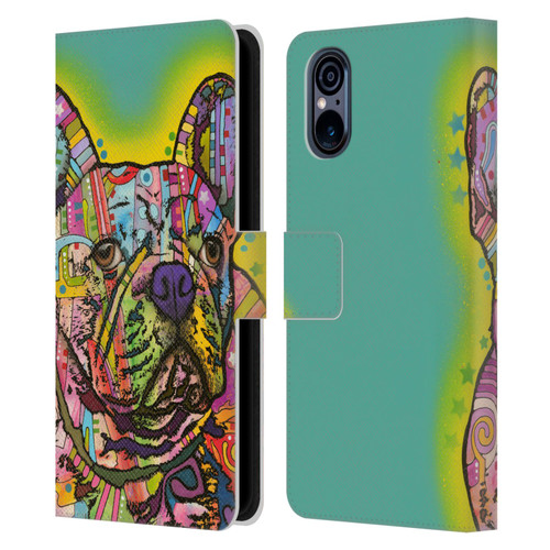 Dean Russo Dogs French Bulldog Leather Book Wallet Case Cover For Sony Xperia 5 V 5G