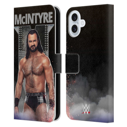 WWE Drew McIntyre LED Image Leather Book Wallet Case Cover For Apple iPhone 16 Plus