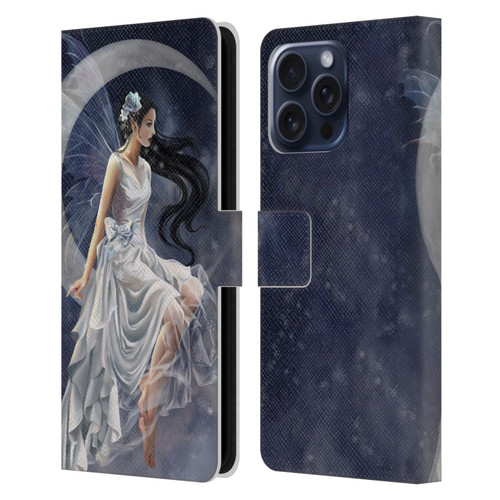 Nene Thomas Crescents Winter Frost Fairy On Moon Leather Book Wallet Case Cover For Apple iPhone 16 Pro Max
