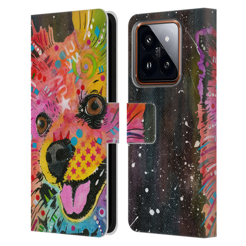 Dean Russo Dogs Pomeranian Leather Book Wallet Case Cover For Xiaomi 14