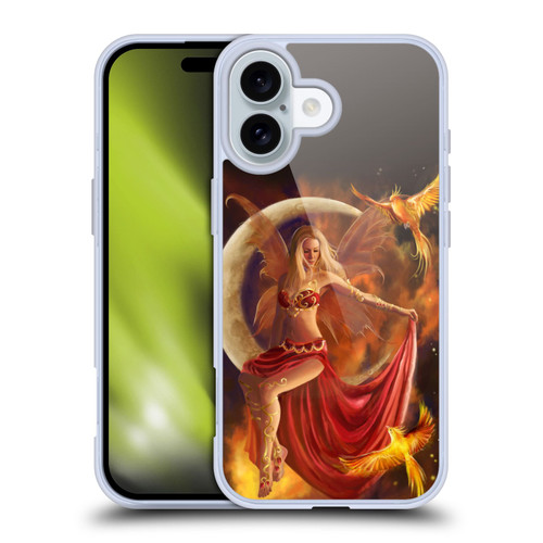 Nene Thomas Crescents Fire Fairy On Moon Phoenix Soft Gel Case for Apple iPhone 16