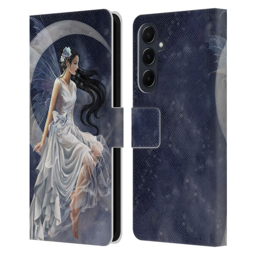 Nene Thomas Crescents Winter Frost Fairy On Moon Leather Book Wallet Case Cover For Samsung Galaxy A55 5G