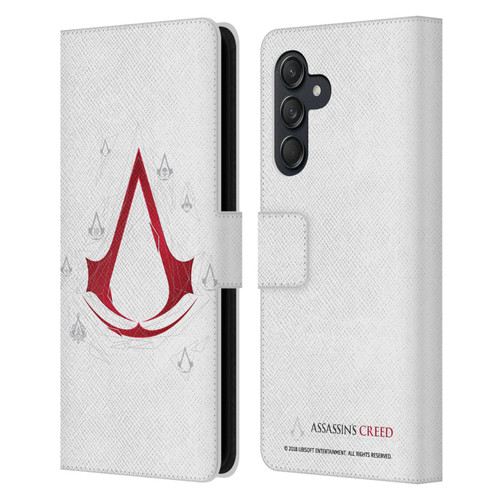 Assassin's Creed Legacy Logo Geometric White Leather Book Wallet Case Cover For Samsung Galaxy M55 5G