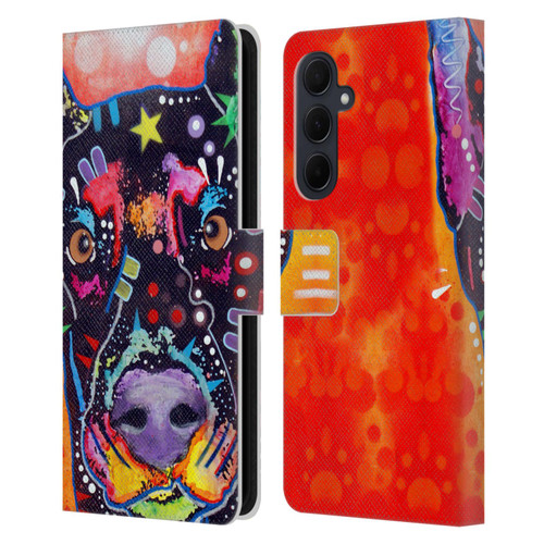 Dean Russo Dogs 3 Doberman Leather Book Wallet Case Cover For Samsung Galaxy A35 5G