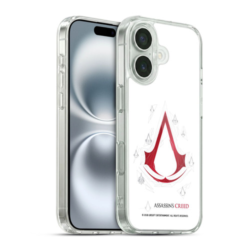 Assassin's Creed Legacy Logo Geometric White Soft Gel Case for Apple iPhone 16 & MagSafe