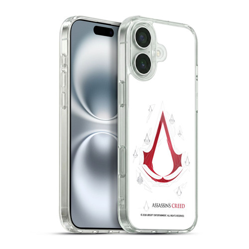 Assassin's Creed Legacy Logo Geometric White Soft Gel Case for Apple iPhone 16 Plus & MagSafe