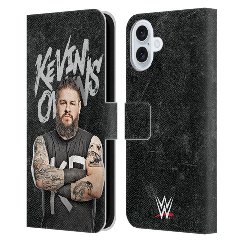 WWE Kevin Owens Portrait Leather Book Wallet Case Cover For Apple iPhone 16 Plus