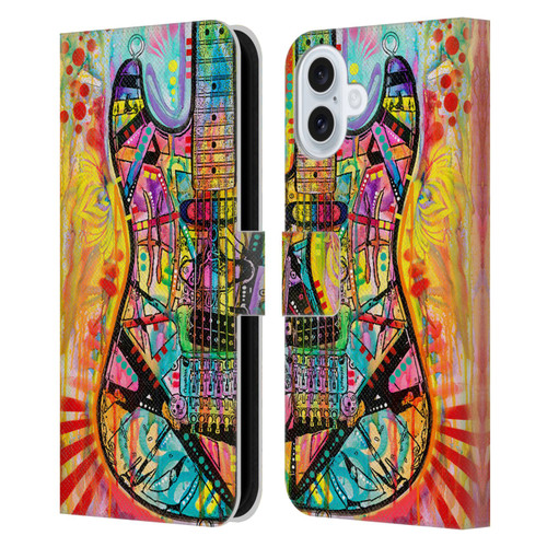 Dean Russo Pop Culture Guitar Leather Book Wallet Case Cover For Apple iPhone 16 Plus