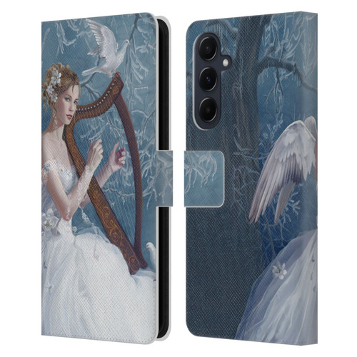Nene Thomas Deep Forest Chorus Angel Harp And Dove Leather Book Wallet Case Cover For Samsung Galaxy A55 5G
