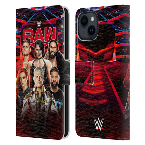 WWE Pay-Per-View Superstars 2024 Raw Leather Book Wallet Case Cover For Apple iPhone 15