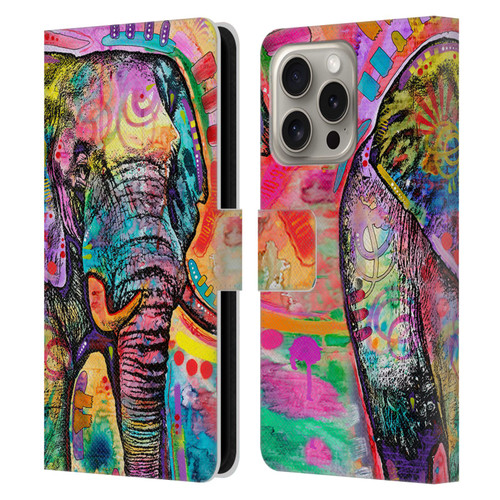 Dean Russo Wildlife 2 Elephant Leather Book Wallet Case Cover For Apple iPhone 16 Pro