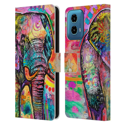 Dean Russo Wildlife 2 Elephant Leather Book Wallet Case Cover For Motorola Moto G34 5G