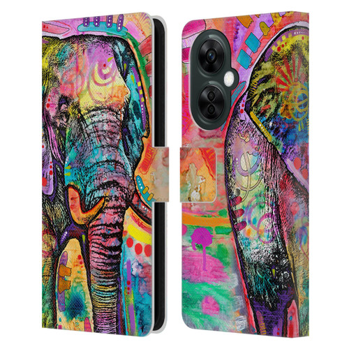 Dean Russo Wildlife 2 Elephant Leather Book Wallet Case Cover For OnePlus Nord CE 3 Lite 5G