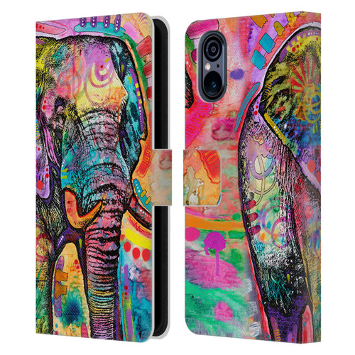 Dean Russo Wildlife 2 Elephant Leather Book Wallet Case Cover For Sony Xperia 5 V 5G