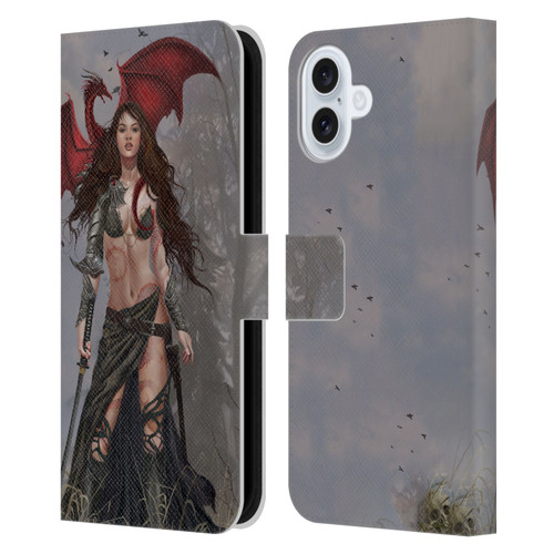 Nene Thomas Gothic Dragon Witch Warrior Sword Leather Book Wallet Case Cover For Apple iPhone 16 Plus