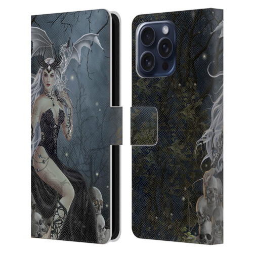 Nene Thomas Gothic Mad Queen Of Skulls Dragon Leather Book Wallet Case Cover For Apple iPhone 16 Pro Max