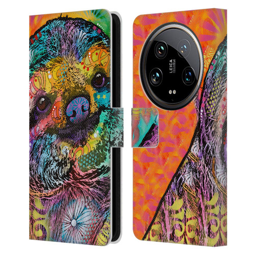 Dean Russo Wildlife 3 Sloth Leather Book Wallet Case Cover For Xiaomi 14 Ultra