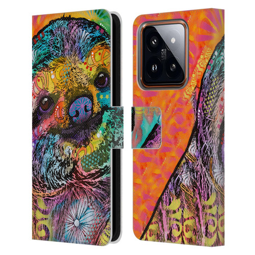 Dean Russo Wildlife 3 Sloth Leather Book Wallet Case Cover For Xiaomi 14