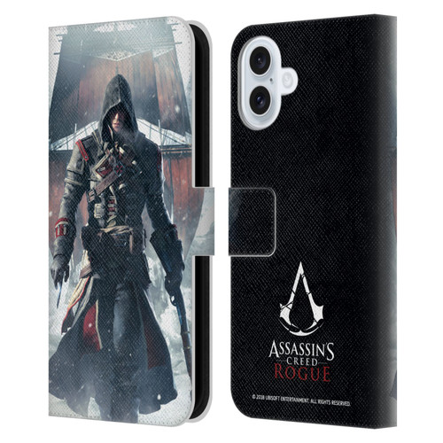 Assassin's Creed Rogue Key Art Shay Cormac Ship Leather Book Wallet Case Cover For Apple iPhone 16 Plus