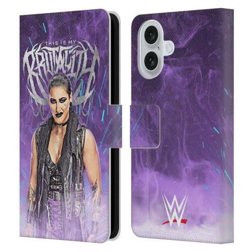 WWE Rhea Ripley This Is My Brutality Leather Book Wallet Case Cover For Apple iPhone 16