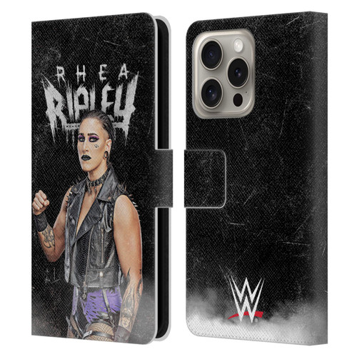 WWE Rhea Ripley Portrait Leather Book Wallet Case Cover For Apple iPhone 16 Pro