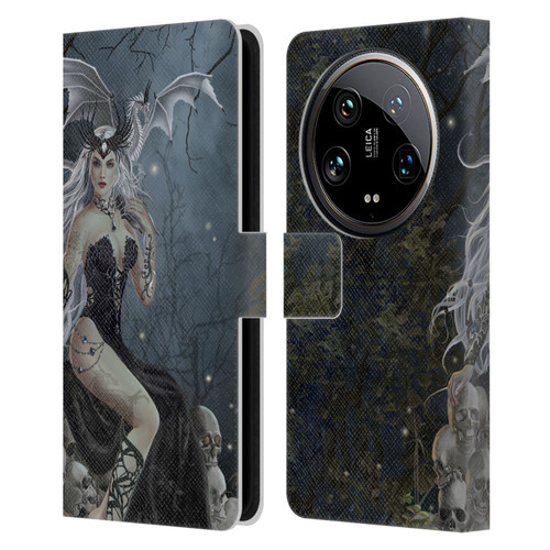 Nene Thomas Gothic Mad Queen Of Skulls Dragon Leather Book Wallet Case Cover For Xiaomi 14 Ultra