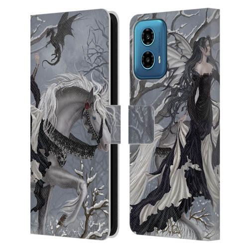 Nene Thomas Winter Has Begun Snow Fairy Horse With Dragon Leather Book Wallet Case Cover For Motorola Moto G34 5G