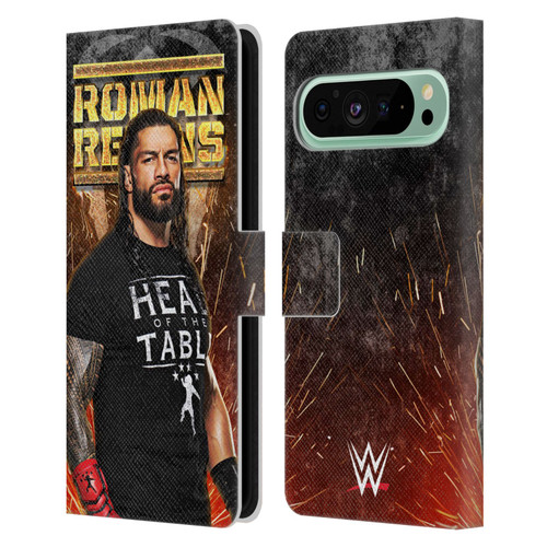 WWE Roman Reigns Grunge Leather Book Wallet Case Cover For Google Pixel 9 Pro XL