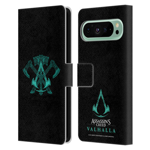 Assassin's Creed Valhalla Symbols And Patterns ACV Weapons Leather Book Wallet Case Cover For Google Pixel 9 Pro XL