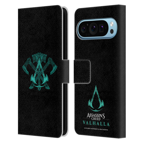 Assassin's Creed Valhalla Symbols And Patterns ACV Weapons Leather Book Wallet Case Cover For Google Pixel 9 / Pixel 9 Pro