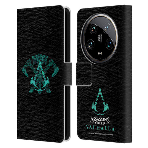 Assassin's Creed Valhalla Symbols And Patterns ACV Weapons Leather Book Wallet Case Cover For Xiaomi 14 Ultra