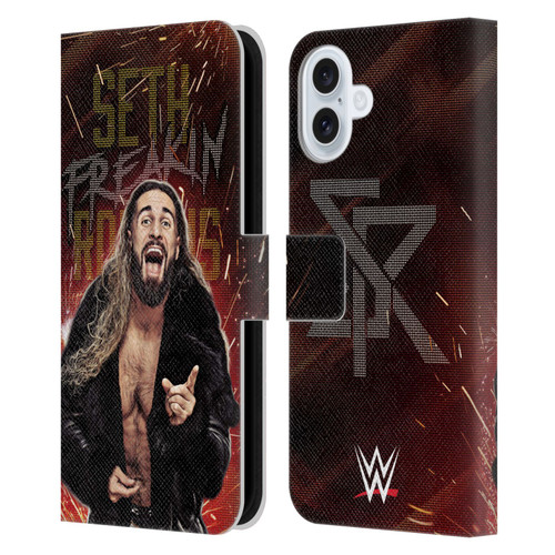 WWE Seth Rollins LED Leather Book Wallet Case Cover For Apple iPhone 16 Plus