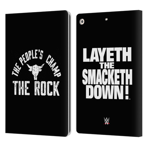 WWE The Rock The People's Champ Leather Book Wallet Case Cover For Apple iPad 10.2 2019/2020/2021