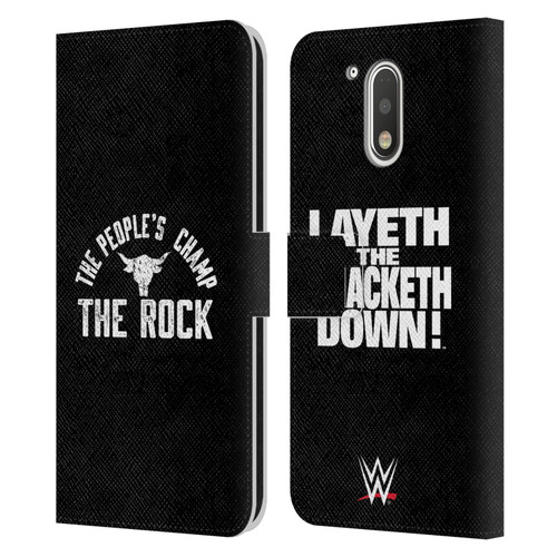 WWE The Rock The People's Champ Leather Book Wallet Case Cover For Motorola Moto G41